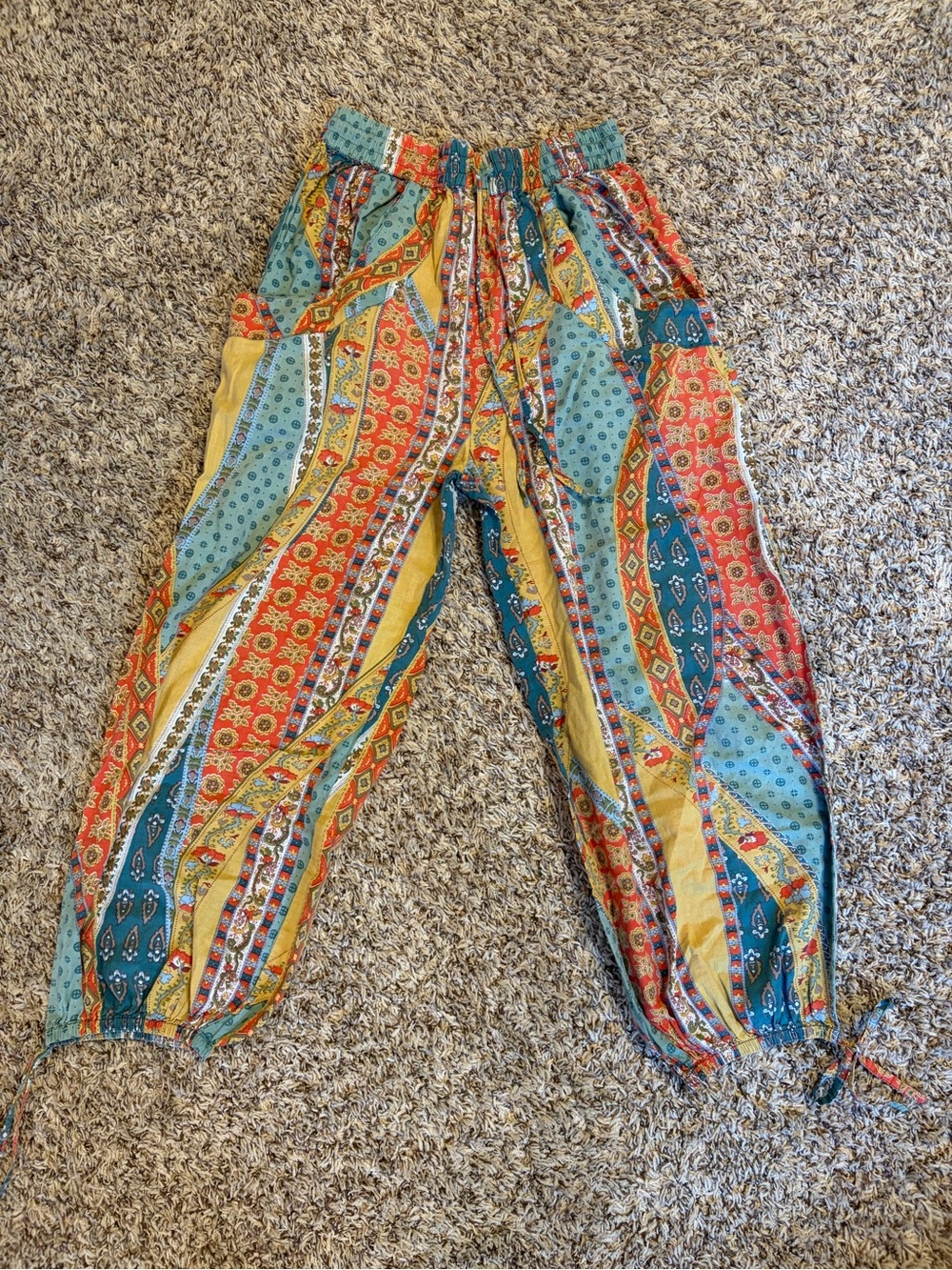 EARTHBOUND Patchwork Pants with Ankle Ties